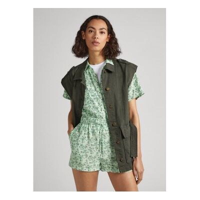 Pepe Jeans für Damen. PL230461 Jumpsuit Fiora grün (XS), Lässig, Viskose, Kurzarm, Nachhaltig Pepe Jeans für Damen. PL230461 Jumpsuit Fiora grün (XS), Lässig, Viskose, Kurzarm, Nachhaltig