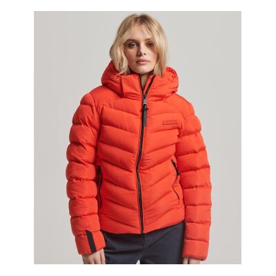 Superdry für Damen. W5011594A Steppjacke aus Mikrofaser mit Kapuze rot (S), Lässig, Recyceltes Polyester, Nachhaltig Superdry für Damen. W5011594A Steppjacke aus Mikrofaser mit Kapuze rot (S), Lässig, Recyceltes Polyester, Nachhaltig