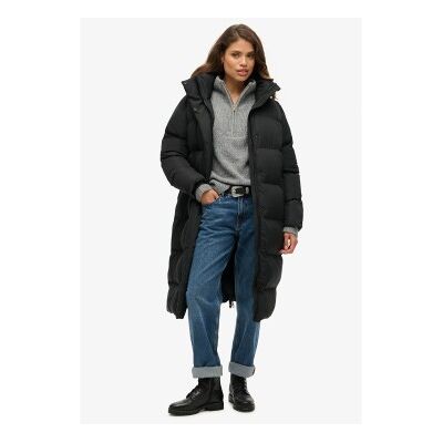 Superdry für Damen. W5011801A Langer Steppmantel mit Kapuze schwarz (S), Lässig, Polyester, Nachhaltig Superdry für Damen. W5011801A Langer Steppmantel mit Kapuze schwarz (S), Lässig, Polyester, Nachhaltig