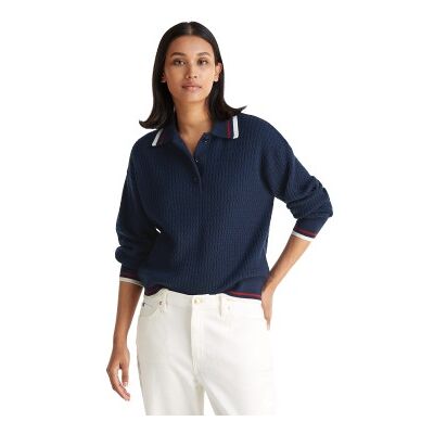 Tommy Hilfiger für Damen. WW0WW46784 Poloshirt Cash navy (XS), Lässig, Wolle, Langarm, Marine Tommy Hilfiger für Damen. WW0WW46784 Poloshirt Cash navy (XS), Lässig, Wolle, Langarm, Marine