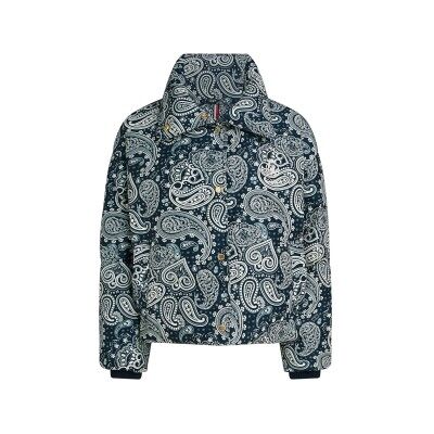 Tommy Hilfiger für Damen. WW0WW47447 Aop Jacke blau (L), Lässig, Polyester Tommy Hilfiger für Damen. WW0WW47447 Aop Jacke blau (L), Lässig, Polyester