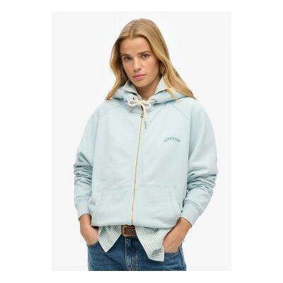 Superdry für Damen. W2012287A Kapuzensweatshirt mit regulierbaren Ärmeln, Reißverschluss und blauem Esssential-Logo (M), Lässig, Baumwolle Superdry für Damen. W2012287A Kapuzensweatshirt mit regulierbaren Ärmeln, Reißverschluss und blauem Esssential-Logo (M), Lässig, Baumwolle