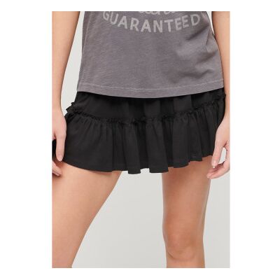 Superdry für Damen. W7210319A Schwarzer gestufter Strickminirock (M), Lässig, Baumwolle Superdry für Damen. W7210319A Schwarzer gestufter Strickminirock (M), Lässig, Baumwolle