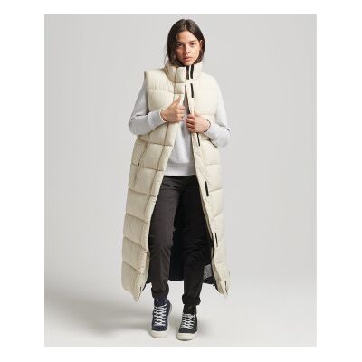 Superdry für Damen. W5011482A Ripstop-Steppweste beige lang beige (M), Lässig, Polyester, Nachhaltig Superdry für Damen. W5011482A Ripstop-Steppweste beige lang beige (M), Lässig, Polyester, Nachhaltig