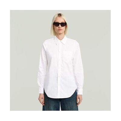 G-Star für Damen. D27115-D321-110 Slim Popeline Langarmhemd weiß (XS), Lässig, Bio-Baumwolle, Nachhaltig G-Star für Damen. D27115-D321-110 Slim Popeline Langarmhemd weiß (XS), Lässig, Bio-Baumwolle, Nachhaltig