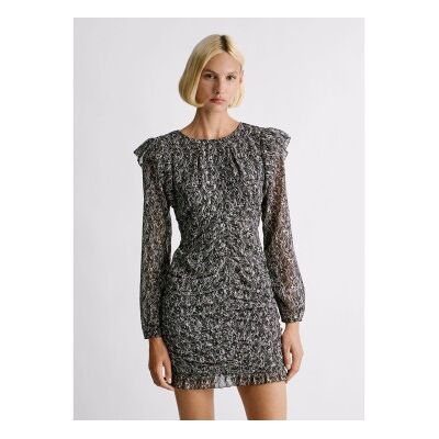 Pepe Jeans für Damen. PL9537736 Levetta Kleid schwarz (S), Lässig, Polyester, Langarm Pepe Jeans für Damen. PL9537736 Levetta Kleid schwarz (S), Lässig, Polyester, Langarm