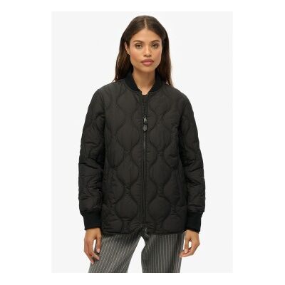 Superdry für Damen. W5011931A Kurze gesteppte Innenjacke schwarz (S), Lässig, Polyester Superdry für Damen. W5011931A Kurze gesteppte Innenjacke schwarz (S), Lässig, Polyester