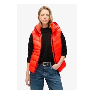 Superdry für Damen. W5011715A Gesteppte Kapuzenweste Fuji Quilt coral (S), Lässig, Polyester, Koralle Superdry für Damen. W5011715A Gesteppte Kapuzenweste Fuji Quilt coral (S), Lässig, Polyester, Koralle