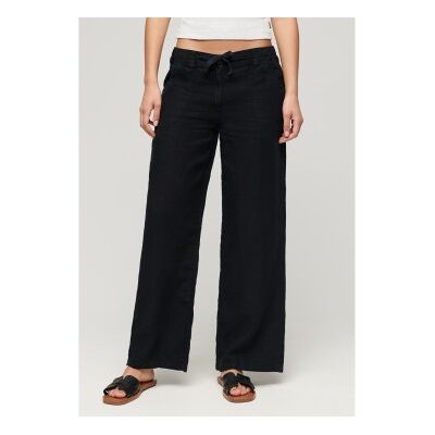 Superdry für Damen. W7011006A Leinenhose schwarz (S), Lässig Superdry für Damen. W7011006A Leinenhose schwarz (S), Lässig