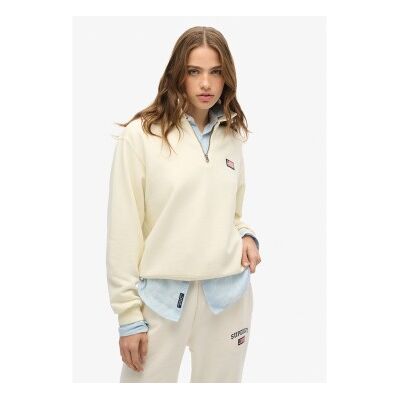 Superdry für Damen. W2012234A Athletic Essentials Weißes Rollkragenpullover mit halbem Reißverschluss (L), Lässig, Baumwolle Superdry für Damen. W2012234A Athletic Essentials Weißes Rollkragenpullover mit halbem Reißverschluss (L), Lässig, Baumwolle