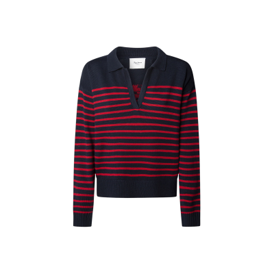 Pepe Jeans für Damen. PL7000012 Carlina-Pullover in Marineblau (M), Lässig, Baumwolle, Langarm Pepe Jeans für Damen. PL7000012 Carlina-Pullover in Marineblau (M), Lässig, Baumwolle, Langarm