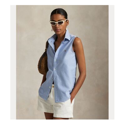 Polo Ralph Lauren für Damen. 211968896002 Blaues Oxford-Hemd ohne Ärmel (S), Lässig, Baumwolle, Ärmellos / Hosenträger Polo Ralph Lauren für Damen. 211968896002 Blaues Oxford-Hemd ohne Ärmel (S), Lässig, Baumwolle, Ärmellos / Hosenträger