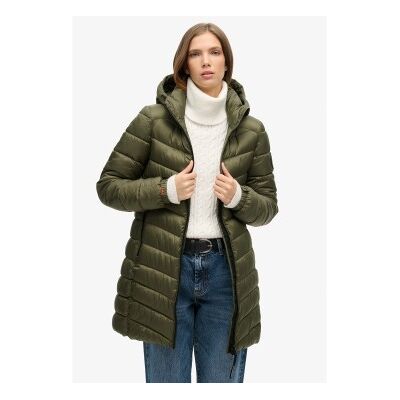 Superdry für Damen. W5011719A Fuji Medium Steppmantel mit Kapuze grün (M), Lässig, Polyester Superdry für Damen. W5011719A Fuji Medium Steppmantel mit Kapuze grün (M), Lässig, Polyester
