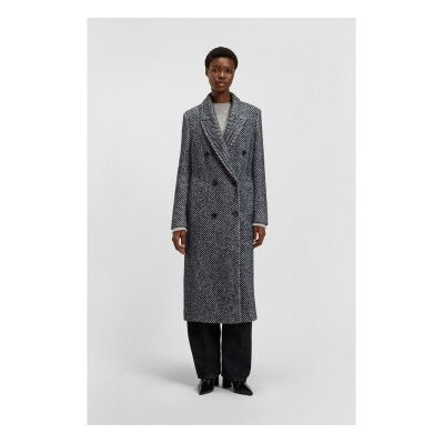Boss für Damen. 50548092 Langer Crossover-Mantel mit grauem Maxi-Print (34), Lässig, Polyamid Boss für Damen. 50548092 Langer Crossover-Mantel mit grauem Maxi-Print (34), Lässig, Polyamid