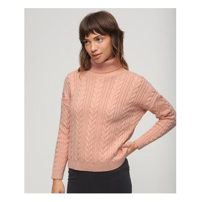 Superdry für Damen. W6110393A Eier-Pullover mit Umlegekragen und überschnittenen Schultern rosa (XS), Lässig, Baumwolle Superdry für Damen. W6110393A Eier-Pullover mit Umlegekragen und überschnittenen Schultern rosa (XS), Lässig, Baumwolle