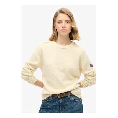 Superdry für Damen. W6110609A Beiger Schlabberpulli (L), Lässig, Baumwolle Superdry für Damen. W6110609A Beiger Schlabberpulli (L), Lässig, Baumwolle