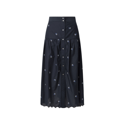 Pepe Jeans für Damen. PL901217 Gleichmäßiger navyfarbener Midirock (XS), Lässig, Baumwolle, Marine Pepe Jeans für Damen. PL901217 Gleichmäßiger navyfarbener Midirock (XS), Lässig, Baumwolle, Marine
