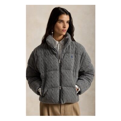 Polo Ralph Lauren für Damen. 211A10457004 Wattierte Jacke aus grauer Wolle und Kaschmir (L), Lässig Polo Ralph Lauren für Damen. 211A10457004 Wattierte Jacke aus grauer Wolle und Kaschmir (L), Lässig