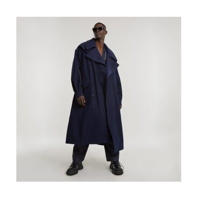 G-Star Unisex. D25429-D805-001 Mantel GSRR Maxi navy (M), Lässig, Baumwolle, Marine G-Star Unisex. D25429-D805-001 Mantel GSRR Maxi navy (M), Lässig, Baumwolle, Marine