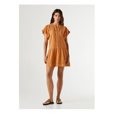 Pepe Jeans für Damen. PL9537785 Kleid ?Destin? in Orange (XL), Lässig, Baumwolle, Kurzarm Pepe Jeans für Damen. PL9537785 Kleid ?Destin? in Orange (XL), Lässig, Baumwolle, Kurzarm
