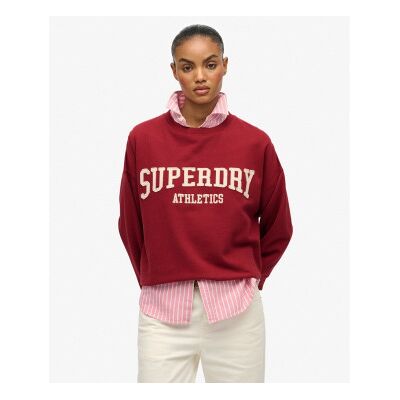 Superdry für Damen. W2012441A Rot, Sweatshirt im Relaxed-Schnitt mit Applikation (M), Lässig, Baumwolle, Bordeaux Superdry für Damen. W2012441A Rot, Sweatshirt im Relaxed-Schnitt mit Applikation (M), Lässig, Baumwolle, Bordeaux