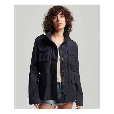 Superdry für Damen. W5011524A Vintage-Jacke M65 in Marineblau (S), Lässig, Baumwolle, Langarm Superdry für Damen. W5011524A Vintage-Jacke M65 in Marineblau (S), Lässig, Baumwolle, Langarm
