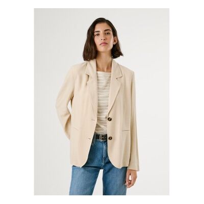 Pepe Jeans für Damen. PL402602 Beigefarbene Jacke ?Americana Stella? (S), Lässig, Klassisch, Viskose Pepe Jeans für Damen. PL402602 Beigefarbene Jacke ?Americana Stella? (S), Lässig, Klassisch, Viskose
