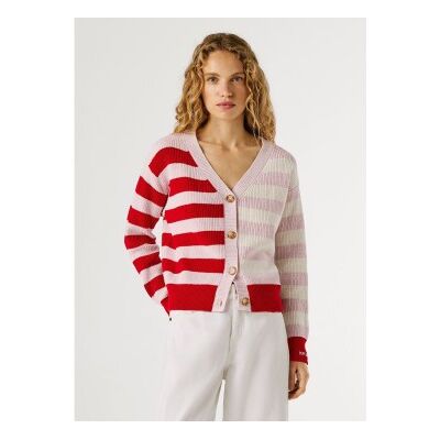 Pepe Jeans für Damen. PL7000149 Kimma-Strickjacke in Royalrot (S), Lässig, Baumwolle, Langarm Pepe Jeans für Damen. PL7000149 Kimma-Strickjacke in Royalrot (S), Lässig, Baumwolle, Langarm