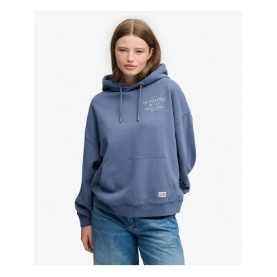 Superdry für Damen. W2012691D Luxe Casual Relaxed Kapuzenpullover blau (XL), Lässig, Baumwolle Superdry für Damen. W2012691D Luxe Casual Relaxed Kapuzenpullover blau (XL), Lässig, Baumwolle