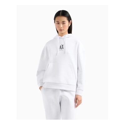 Giorgio Armani A X Armani Exchange für Damen. XW000823AF10818U0002 Weißes Logo-Sweatshirt (M), Lässig, Sportlich, Baumwolle, Multisport Giorgio Armani A X Armani Exchange für Damen. XW000823AF10818U0002 Weißes Logo-Sweatshirt (M), Lässig, Sportlich, Baumwolle, Multisport