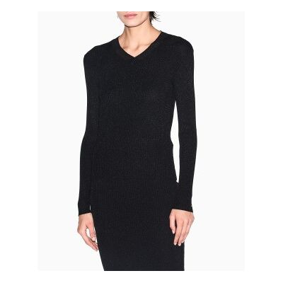 Giorgio Armani A X Armani Exchange für Damen. XW001874AF11957MC005 Schlanker V-Pullover (XL), Schwarz, Lässig, Klassisch, Viskose Giorgio Armani A X Armani Exchange für Damen. XW001874AF11957MC005 Schlanker V-Pullover (XL), Schwarz, Lässig, Klassisch, Viskose