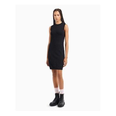 Giorgio Armani A X Armani Exchange für Damen. 8NYA9AYMH6Z1200 Schwarzes Strickkleid (M), Lässig, Viskose, Ärmellos / Hosenträger Giorgio Armani A X Armani Exchange für Damen. 8NYA9AYMH6Z1200 Schwarzes Strickkleid (M), Lässig, Viskose, Ärmellos / Hosenträger