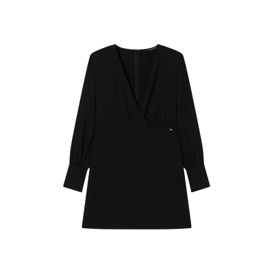 Giorgio Armani A X Armani Exchange für Damen. XW002205AF16125UC001 Kleid Regular V schwarz (M), Lässig, Polyester, Langarm Giorgio Armani A X Armani Exchange für Damen. XW002205AF16125UC001 Kleid Regular V schwarz (M), Lässig, Polyester, Langarm