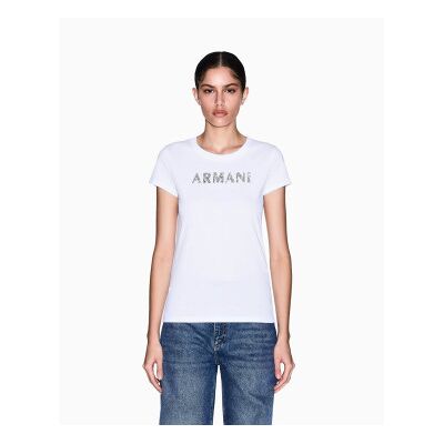 Giorgio Armani A X Armani Exchange für Damen. XW002106AF10356U0002 Slim Fit T-shirt weiß (M), Lässig, Baumwolle, Kurzarm Giorgio Armani A X Armani Exchange für Damen. XW002106AF10356U0002 Slim Fit T-shirt weiß (M), Lässig, Baumwolle, Kurzarm