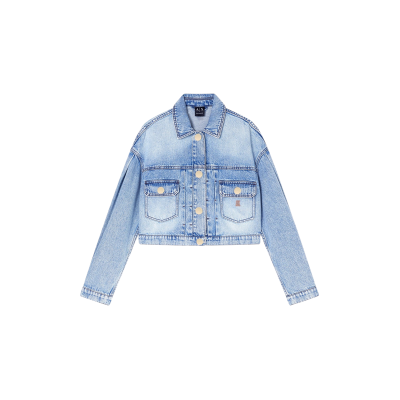 Giorgio Armani A X Armani Exchange für Damen. XW002260AF21338MB001 Blaue Jeansjacke (M), Lässig, Baumwolle Giorgio Armani A X Armani Exchange für Damen. XW002260AF21338MB001 Blaue Jeansjacke (M), Lässig, Baumwolle