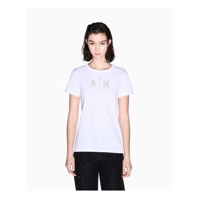 Giorgio Armani A X Armani Exchange für Damen. XW002348AF10356U0002 Regular T-Shirt weißes Trikot (M), Lässig, Baumwolle, Kurzarm Giorgio Armani A X Armani Exchange für Damen. XW002348AF10356U0002 Regular T-Shirt weißes Trikot (M), Lässig, Baumwolle, Kurzarm