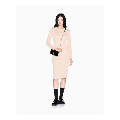 Giorgio Armani A X Armani Exchange für Damen. XW001834AF18852U6149 Beigefarbenes, tailliertes Kleid (L), Lässig, Polyester, Langarm Giorgio Armani A X Armani Exchange für Damen. XW001834AF18852U6149 Beigefarbenes, tailliertes Kleid (L), Lässig, Polyester, Langarm