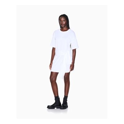 Giorgio Armani A X Armani Exchange für Damen. XW002085AF10356U0002 Weißes Hemdkleid (M), Lässig, Baumwolle, Kurzarm Giorgio Armani A X Armani Exchange für Damen. XW002085AF10356U0002 Weißes Hemdkleid (M), Lässig, Baumwolle, Kurzarm