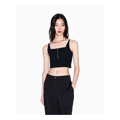Giorgio Armani A X Armani Exchange für Damen. XW002057AF21295UC001 Oberteil mit schwarzem Reißverschluss (L), Lässig, Polyamid, Ärmellos / Hosenträger Giorgio Armani A X Armani Exchange für Damen. XW002057AF21295UC001 Oberteil mit schwarzem Reißverschluss (L), Lässig, Polyamid, Ärmellos / Hosenträger