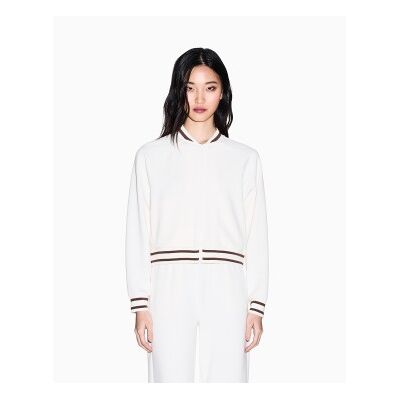 Giorgio Armani A X Armani Exchange für Damen. XW002071AF10804U1003 Bomber Sweatshirt weiß (L), Lässig, Klassisch, Modal, Kurzarm Giorgio Armani A X Armani Exchange für Damen. XW002071AF10804U1003 Bomber Sweatshirt weiß (L), Lässig, Klassisch, Modal, Kurzarm