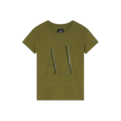Giorgio Armani A X Armani Exchange für Damen. 8NYTCXYJG3ZU7043 Grünes Freizeit-T-Shirt (M), Lässig, Baumwolle, Kurzarm Giorgio Armani A X Armani Exchange für Damen. 8NYTCXYJG3ZU7043 Grünes Freizeit-T-Shirt (M), Lässig, Baumwolle, Kurzarm