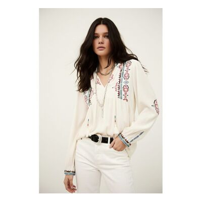 BA&SH; für Damen. 1E26TILT Kippbluse off-white (S), Weiß, Lässig, Viskose, Langarm BA&SH; für Damen. 1E26TILT Kippbluse off-white (S), Weiß, Lässig, Viskose, Langarm