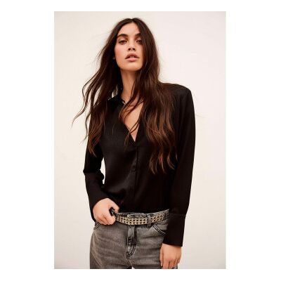 BA&SH; für Damen. 1H25ITSE Itsey Hemd schwarz (38), Lässig, Langarm, Recyceltes Polyester BA&SH; für Damen. 1H25ITSE Itsey Hemd schwarz (38), Lässig, Langarm, Recyceltes Polyester
