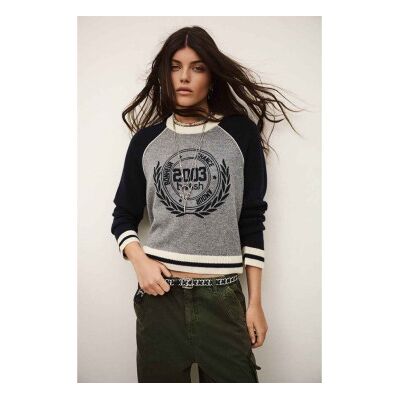 BA&SH; für Damen. 1E26COLL Sportlicher Kaschmir-Pullover Collette grau (36), Lässig, Cachemir BA&SH; für Damen. 1E26COLL Sportlicher Kaschmir-Pullover Collette grau (36), Lässig, Cachemir