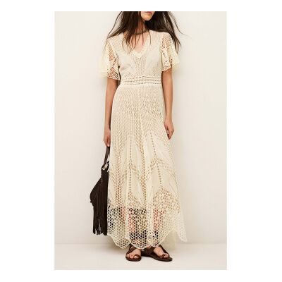 BA&SH; für Damen. 1E26UMIA Kleid Umia beige (38), Lässig, Kurzarm BA&SH; für Damen. 1E26UMIA Kleid Umia beige (38), Lässig, Kurzarm