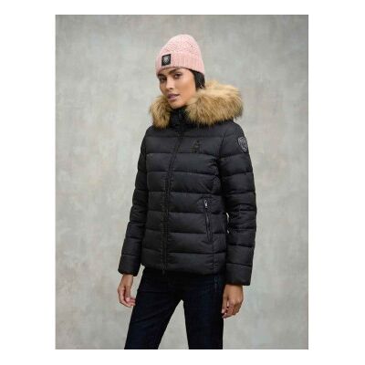 Blauer für Damen. 25WBLDC03099 Arcadia Mantel schwarz (L), Lässig, Polyester, Langarm Blauer für Damen. 25WBLDC03099 Arcadia Mantel schwarz (L), Lässig, Polyester, Langarm