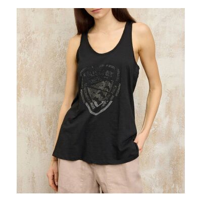 Blauer für Damen. 25SBLDH03371 Schwarzes Tanktop (M), Lässig, Baumwolle, Ärmellos / Hosenträger Blauer für Damen. 25SBLDH03371 Schwarzes Tanktop (M), Lässig, Baumwolle, Ärmellos / Hosenträger