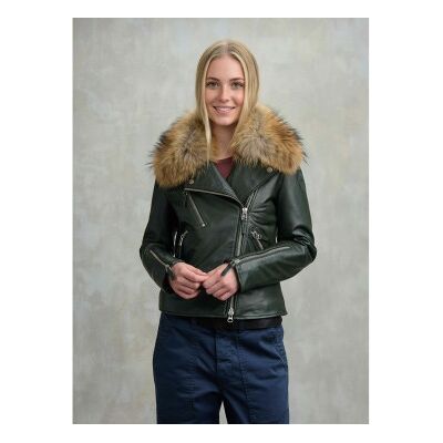 Blauer für Damen. 25WBLDL01340 Lederjacke mit Pelz Cherry schwarz (XS), Lässig Blauer für Damen. 25WBLDL01340 Lederjacke mit Pelz Cherry schwarz (XS), Lässig