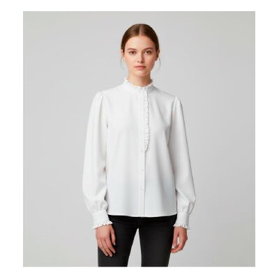 Boss für Damen. 50557480 Bluse Banny weiß (36), Lässig, Baumwolle, Langarm Boss für Damen. 50557480 Bluse Banny weiß (36), Lässig, Baumwolle, Langarm