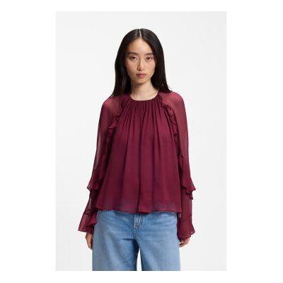 Boss für Damen. 50573224 Bluse Bradia weinrot (36), Lässig, Kastanienbraun, Viskose, Langarm Boss für Damen. 50573224 Bluse Bradia weinrot (36), Lässig, Kastanienbraun, Viskose, Langarm